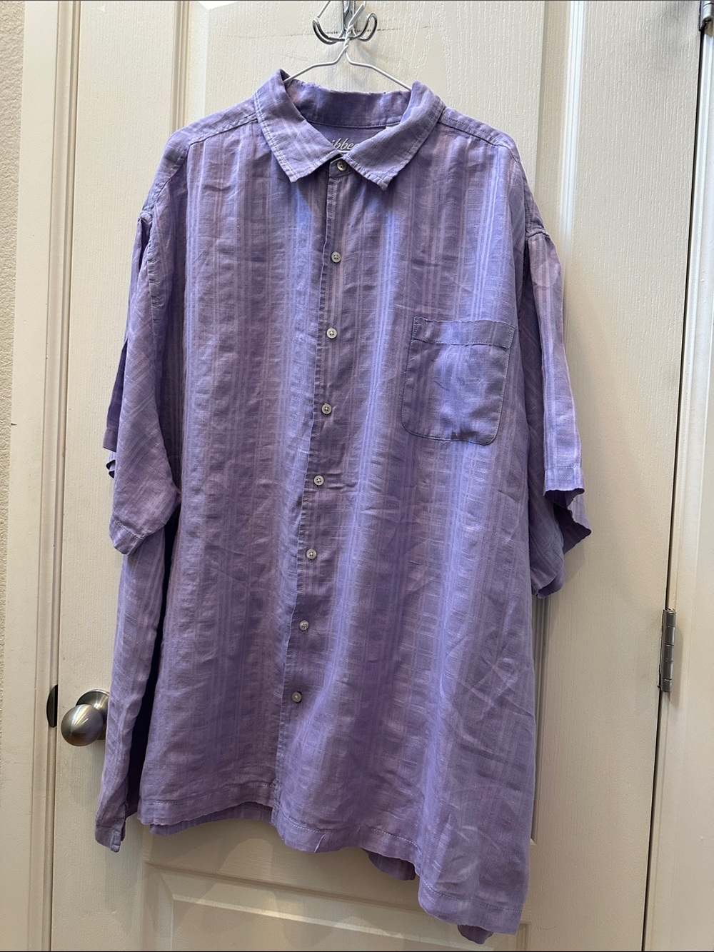 Caribbean Lavender Short-Sleeve Casual Button-Down Shirt